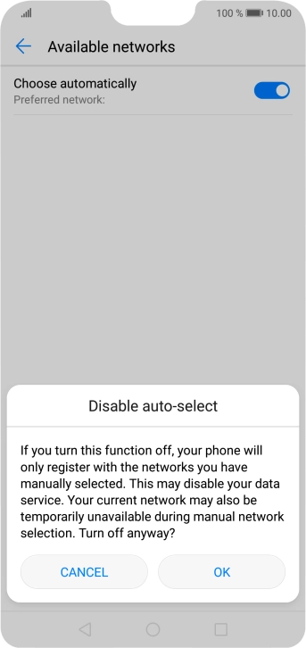 Press OK and your phone will search for networks.