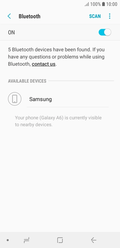 Press the required Bluetooth device and follow the instructions on the screen to pair the device with your phone.