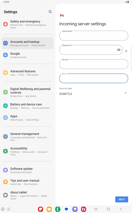 Press the drop down list below 