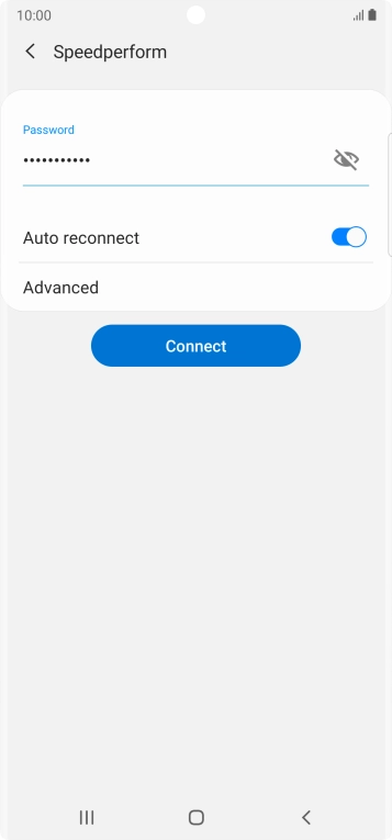 Key in the password for the Wi-Fi network and press Connect.