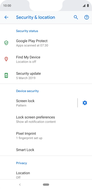 Press Screen lock and key in the current phone lock code.