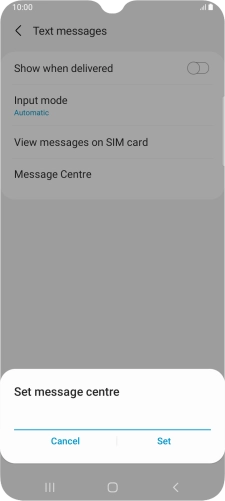 Key in +447958879879 and press Set.