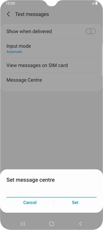 Key in +447958879879 and press Set.