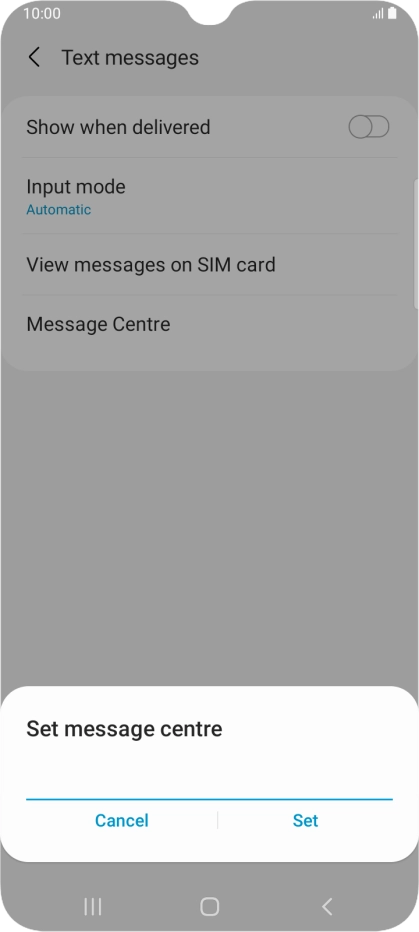 Key in +447958879879 and press Set.