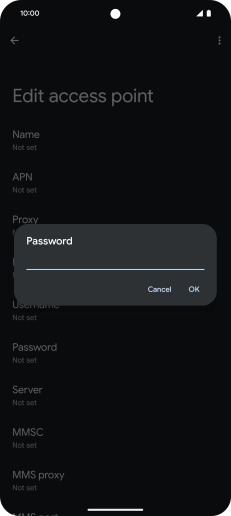 Key in secure and press OK.