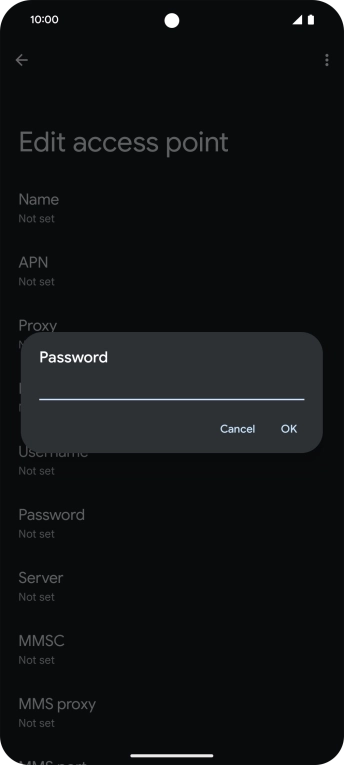 Key in secure and press OK.