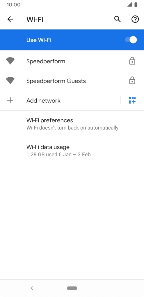 Press the required Wi-Fi network.