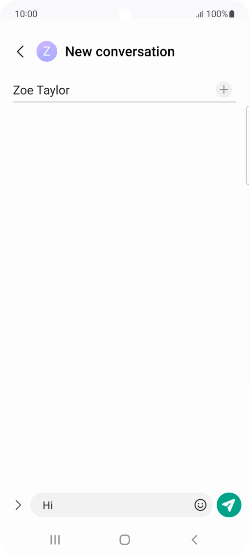 Press the send icon when you've finished your SMS.