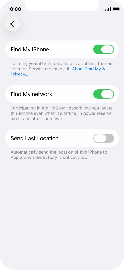 Press the indicator next to 