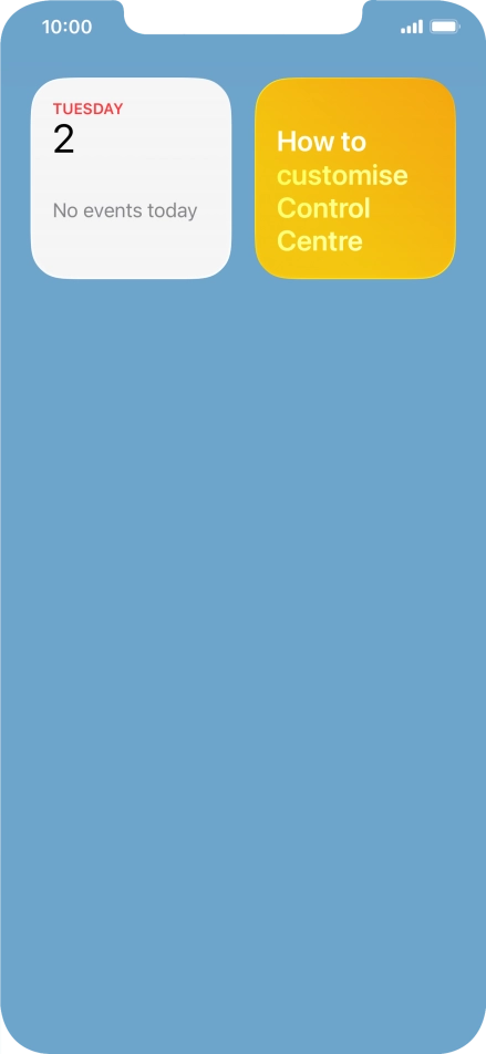 Slide your finger up or down on the screen to see more widgets.