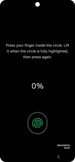 Follow the instructions on the screen to create the phone lock code using your fingerprint.