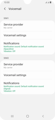 Press Voicemail settings.