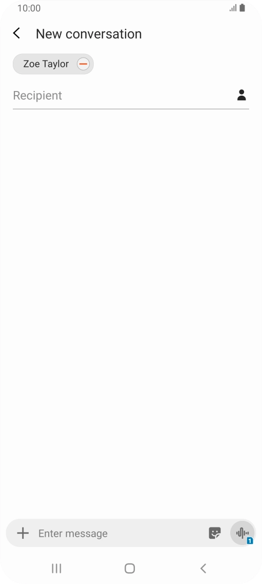 Press the text input field and write the text for your SMS.