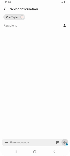 Press the text input field and write the text for your MMS.