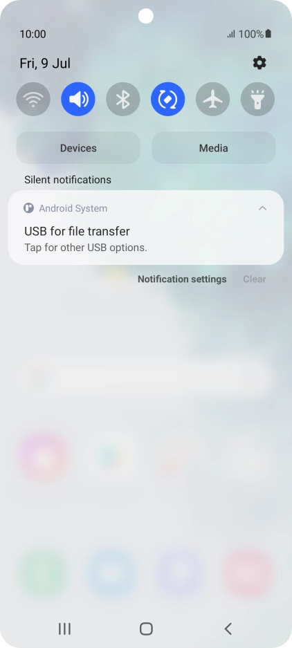 Press Tap for other USB options..