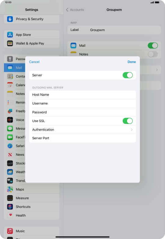 Press Authentication.