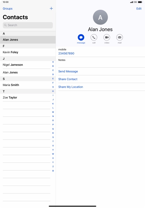 Press the new contact icon.