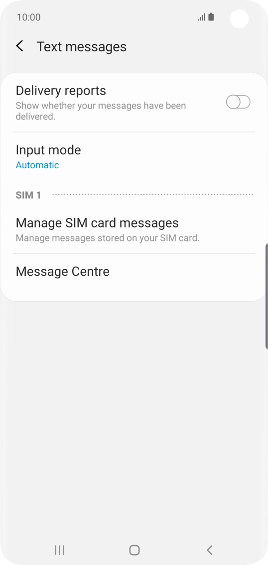 Press Message Centre.