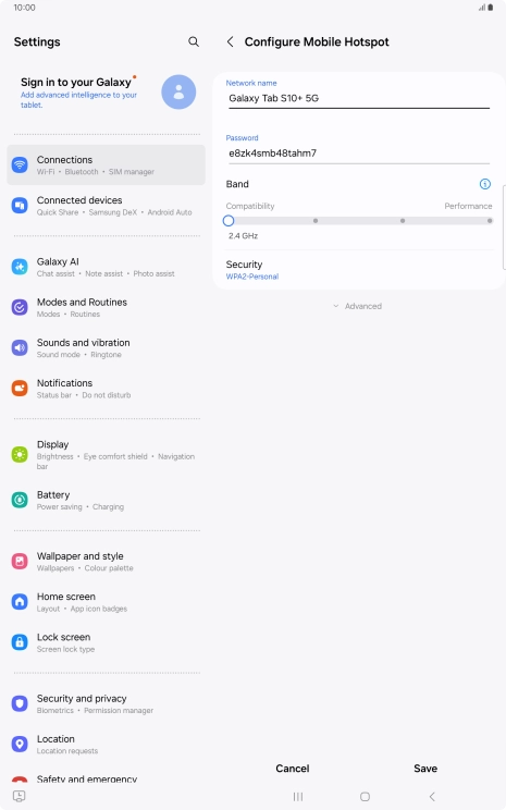 Press the field below 