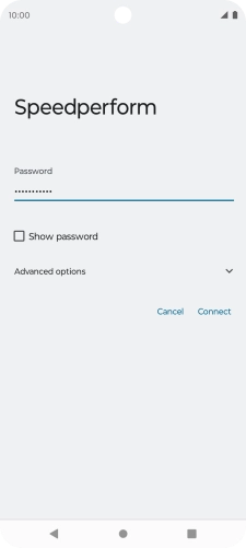 Key in the password for the Wi-Fi network and press Connect.