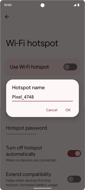Key in the required Wi-Fi hotspot name and press OK.