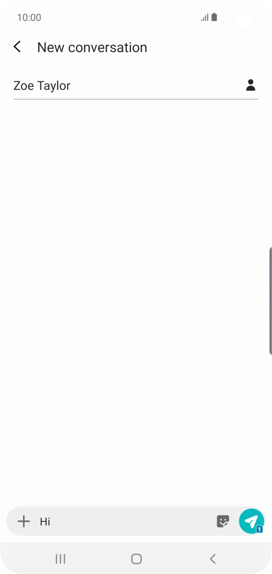 Press the send icon when you've finished your SMS.