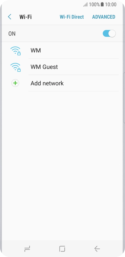 Press the required Wi-Fi network.