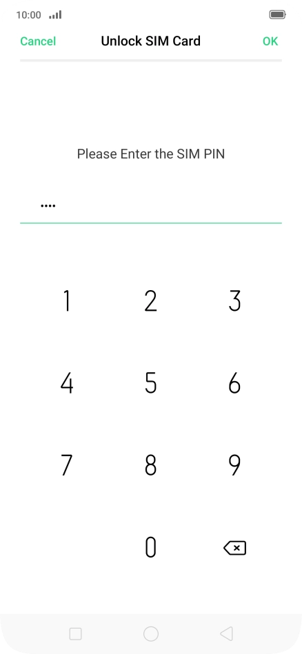 Key in your PIN and press OK. The default PIN is 1111.