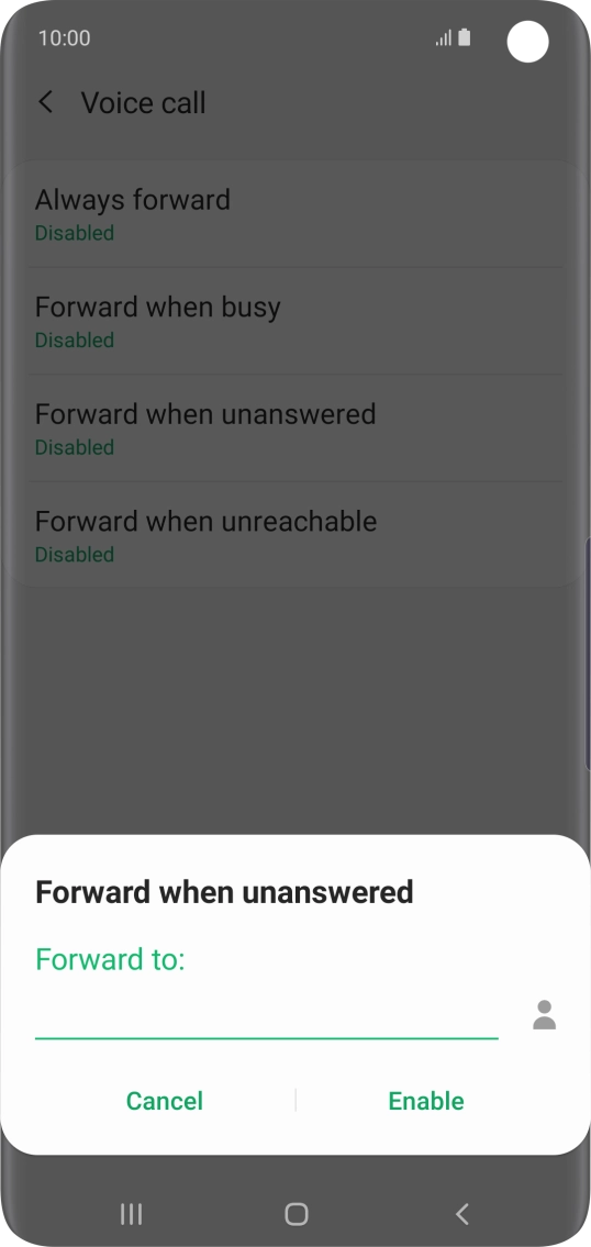 Key in +447953222222 and press Enable.