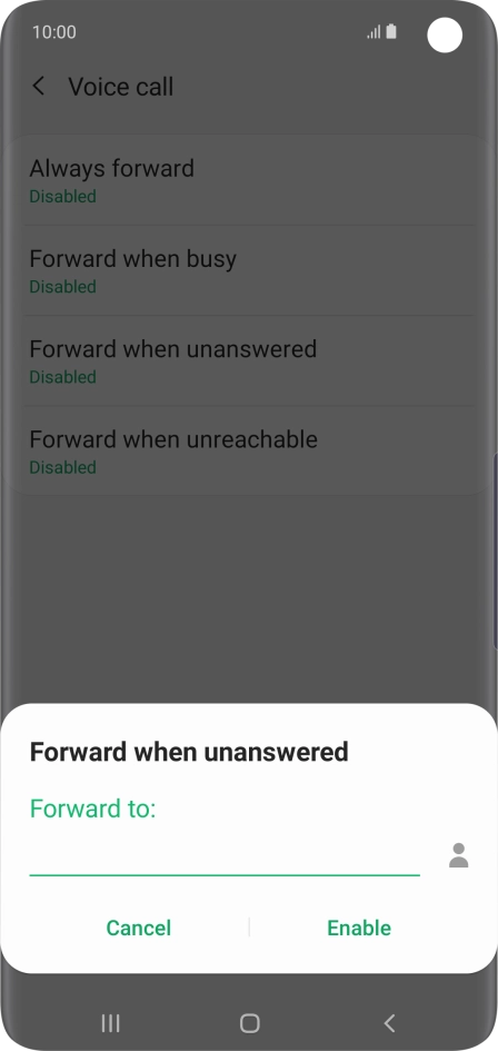 Key in +447953222222 and press Enable.