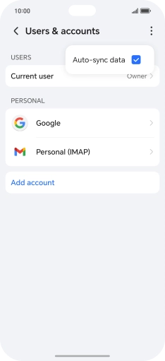 Press Auto-sync data to turn the function on or off.
