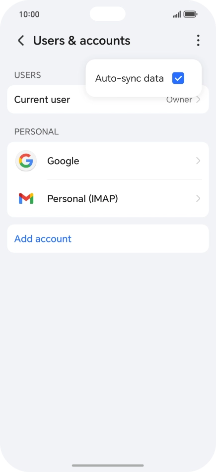 Press Auto-sync data to turn the function on or off.