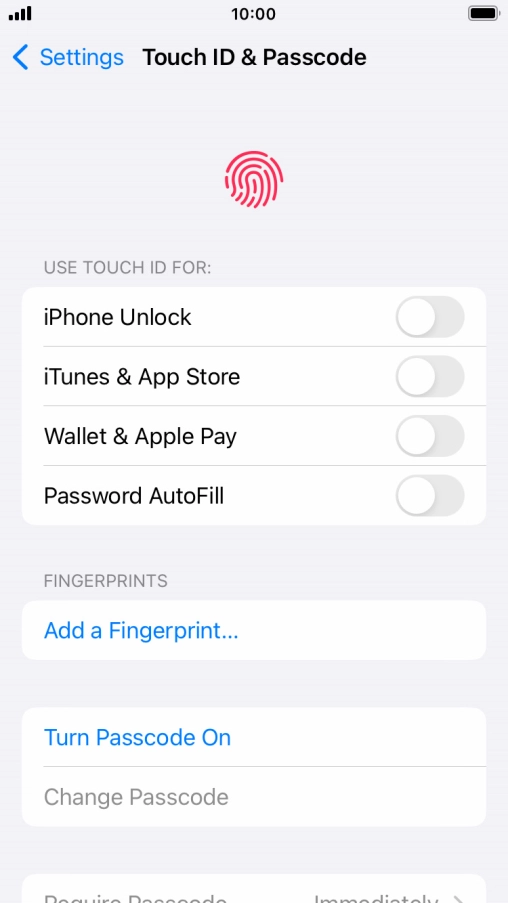 Press Add a Fingerprint... and follow the instructions on the screen to add your fingerprint.