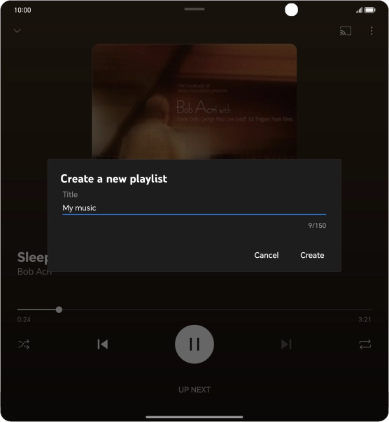 Key in a name for the playlist and press Create.