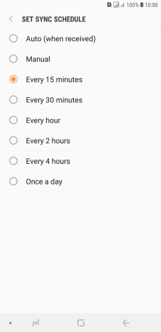 Press the required setting.