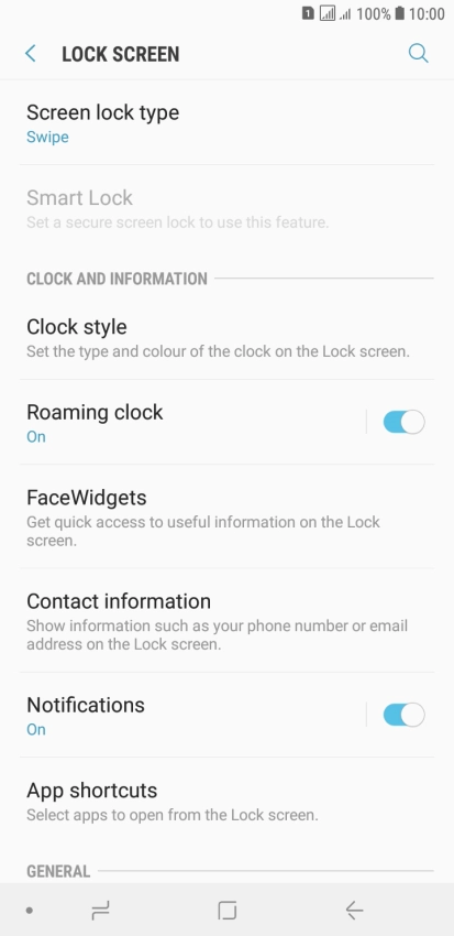 Press Screen lock type.