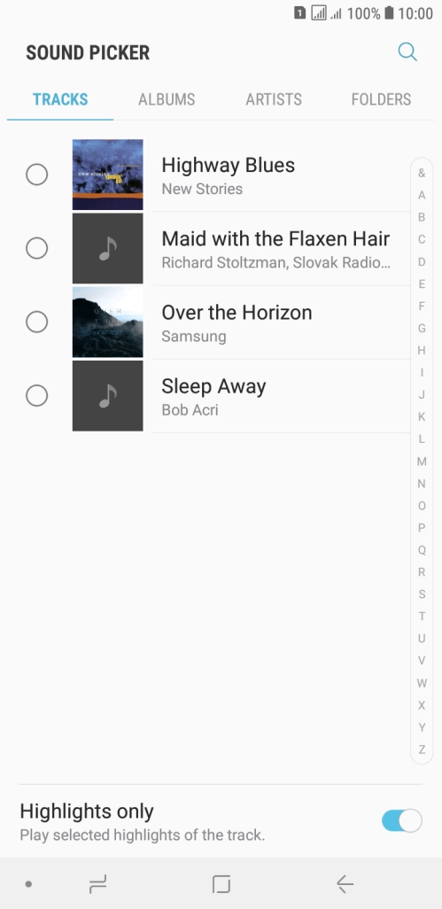 Press the required ring tones to hear them.