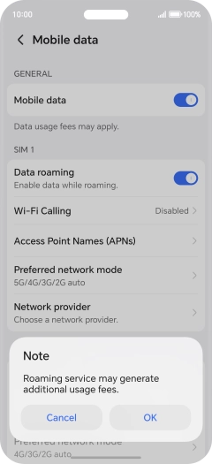 If you turn on the function, press OK.