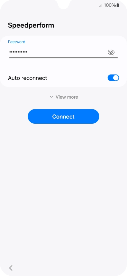 Key in the password for the Wi-Fi network and press Connect.