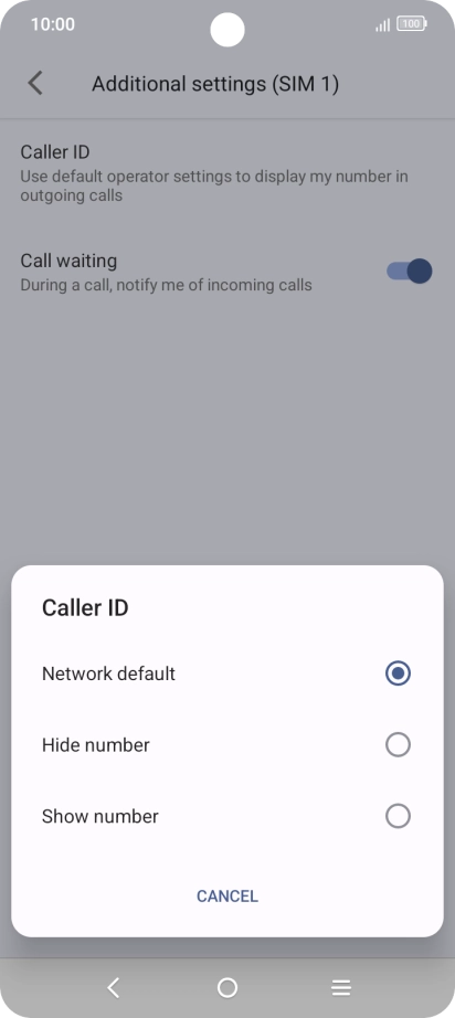 Press Show number to turn on caller identification.