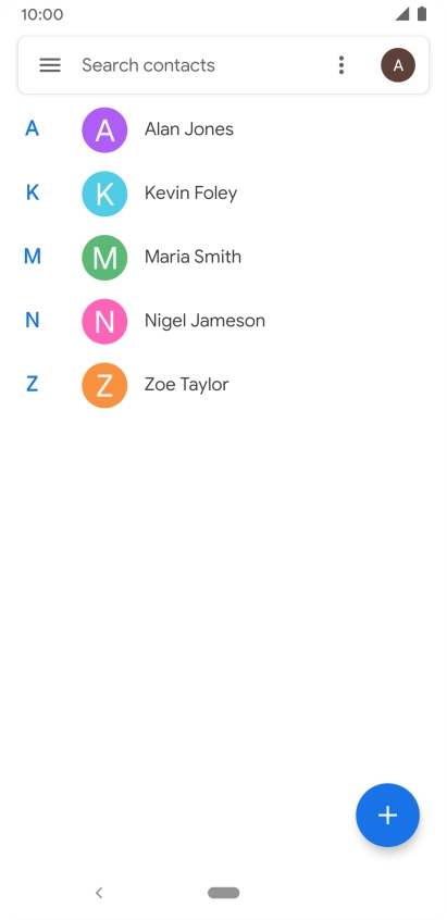 Press the required contact.