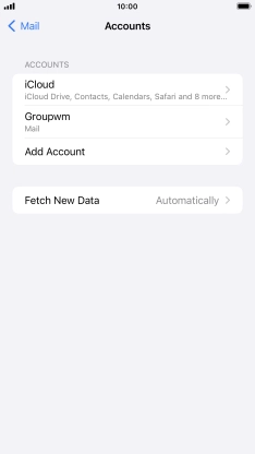 Press the name of the email account you've just set up.