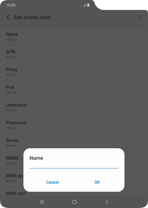 Key in EE Internet and press OK.