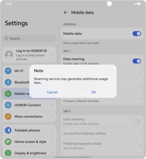 If you turn on the function, press OK.