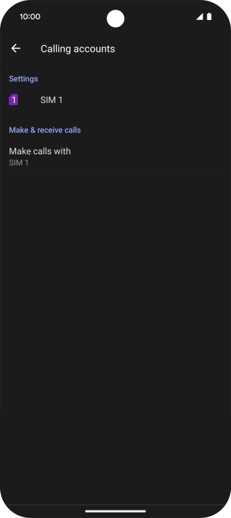 Press the name of the SIM.