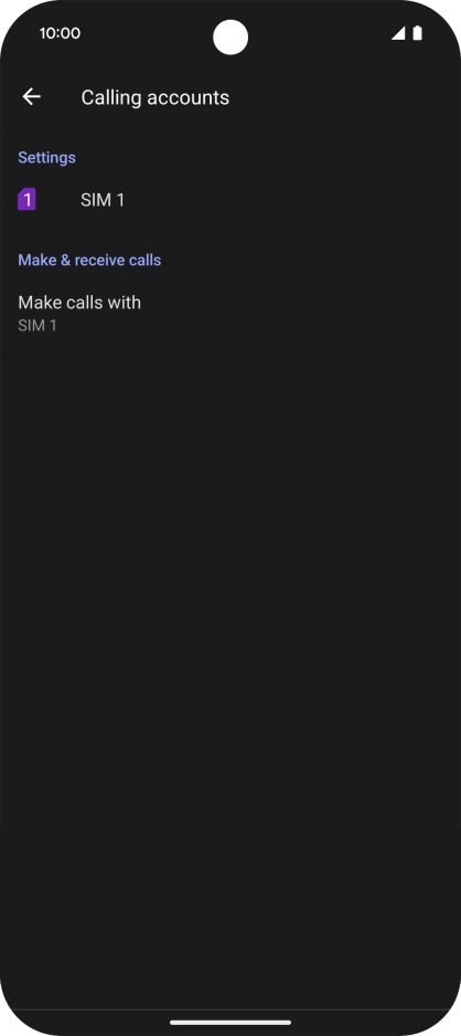 Press the name of the SIM.