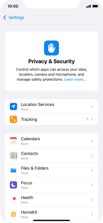 Press Location Services.