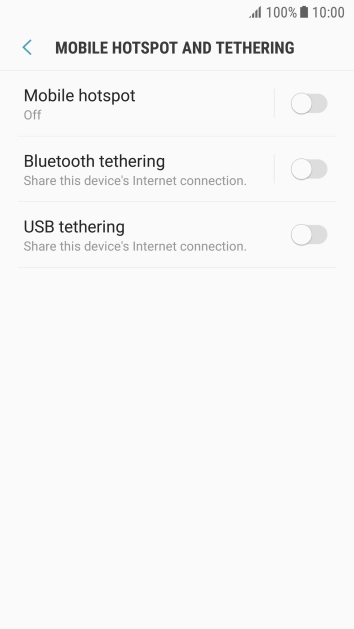 Press Mobile hotspot.