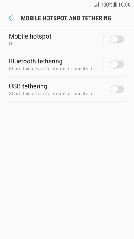 Press Mobile hotspot.