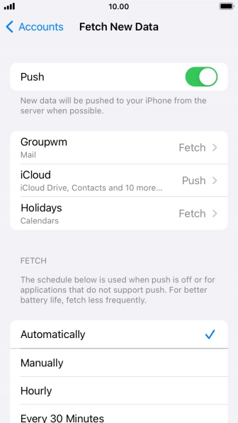 Press the indicator next to 